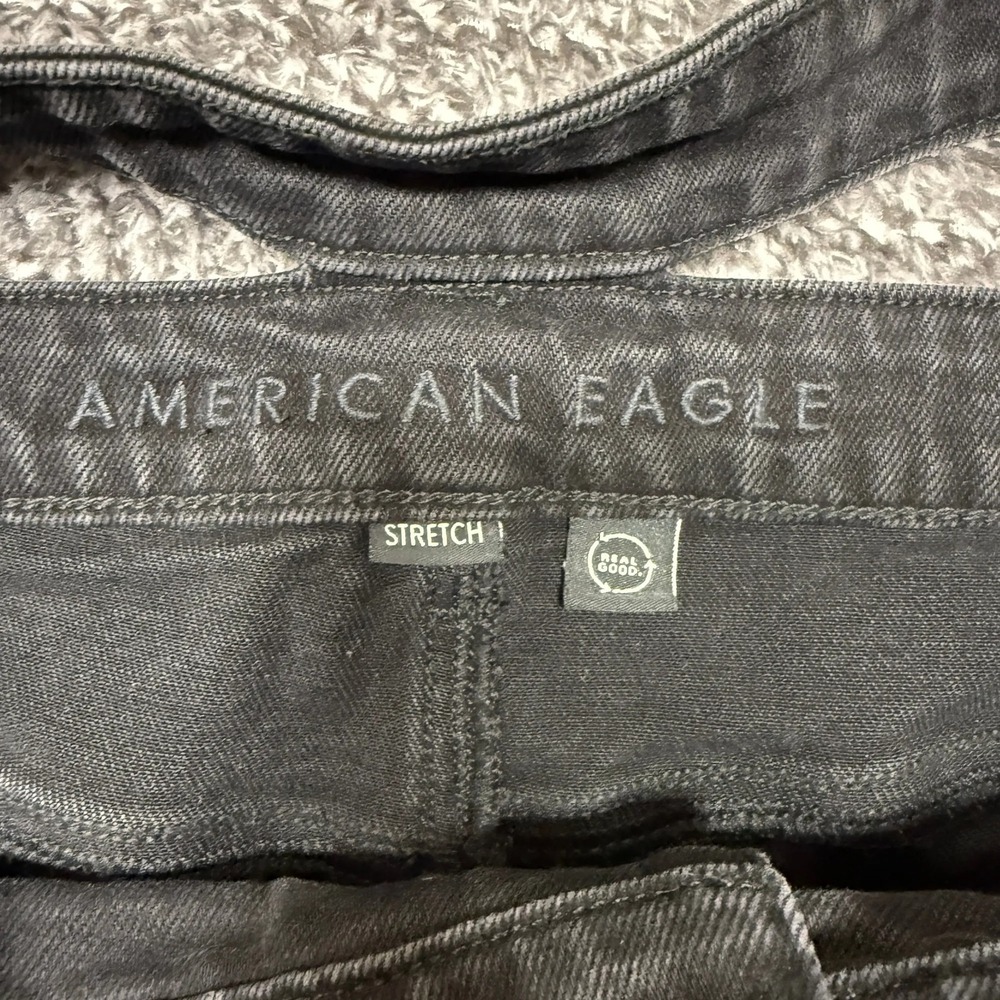 American Eagle Womens Jeans 14x30 Super High-Rise Baggy Straight Black - Picture 7 of 10